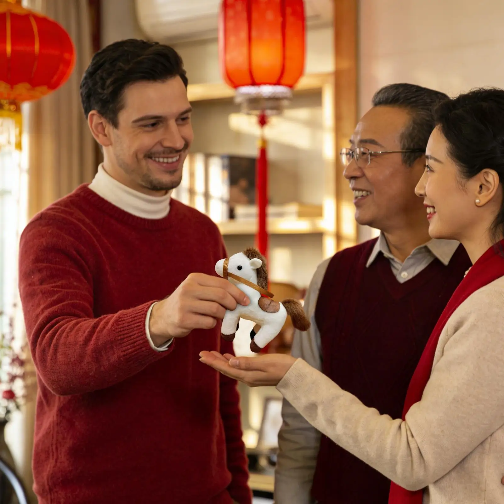 Porte-clés mignon en peluche cheval, sac à dos Animal avec rênes pour adultes, enfants, garçons et filles, fête scolaire, voyage, anniversaire