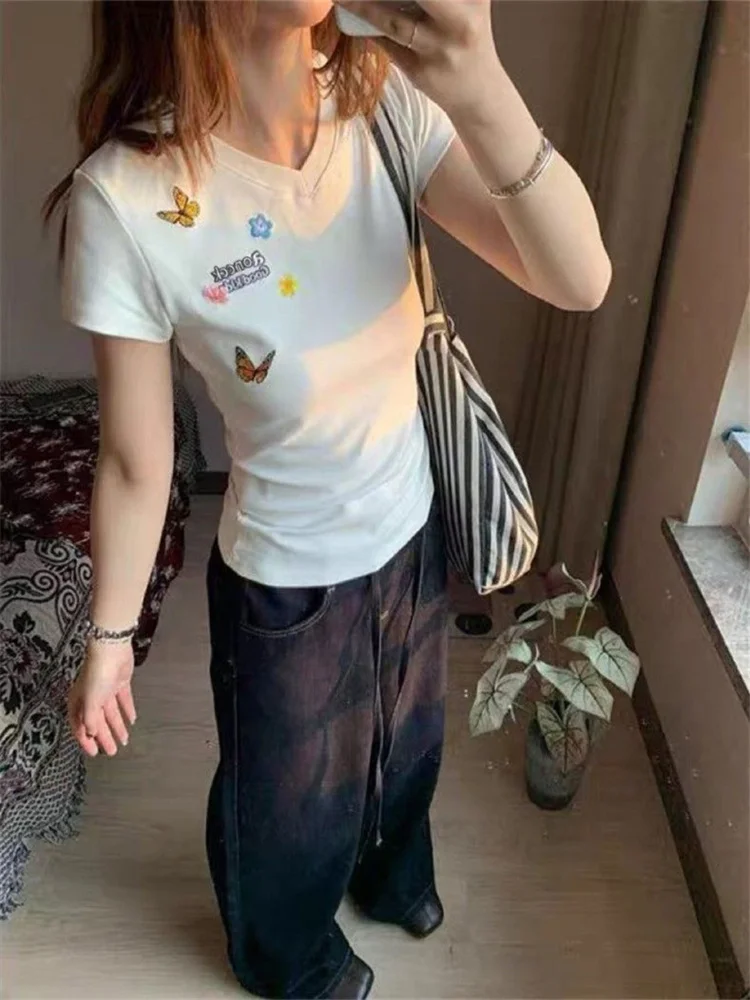 

Футболка American Retro ort Sve V-ne для мужчин и женщин, летний модный топ для похудения, качественный материал, влажность ng