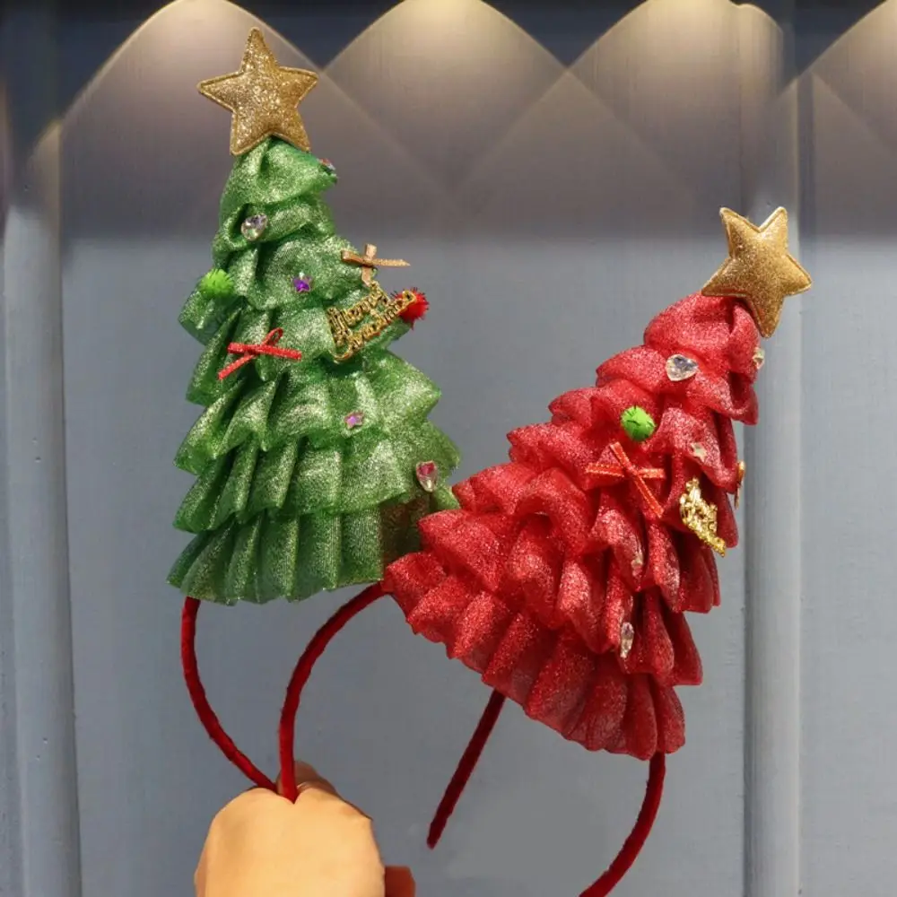 

Christmas Christmas Christmas Headband Elk Hair Hoop Christmas Hat Antlers Headband Red Glitter Glowing Christmas Hairband Kid