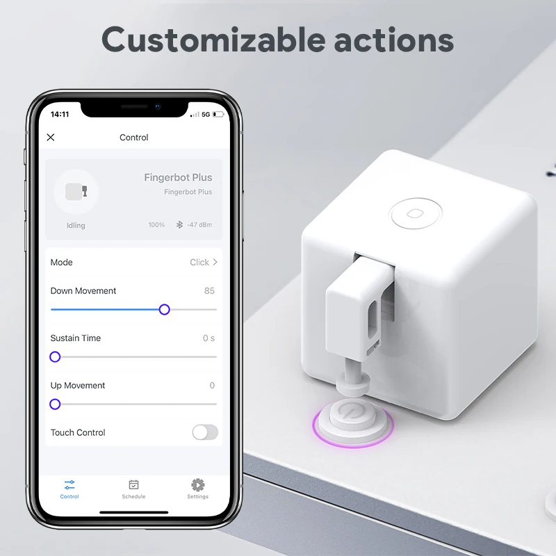 Tuya Zigbee/Bluetooth Smart Touch Fingerbot Plus Robot Button Pusher Arm Switch Fingerbot Smart Life Voice Control Finger Robot