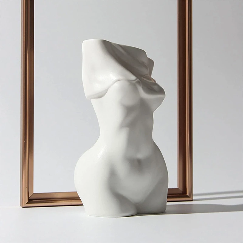 Ceramic Female Body Vase Sculptural Flower Vase, Handmade Human Form Art For Home Centerpiece, Living Room, Gift For Her