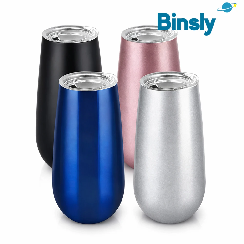 4Pack Insulated Stainless Steel Tumblers with Lids 6oz/12oz Premium Stainless Steel Wine & Coffee Cups for Pool Beach Picnic