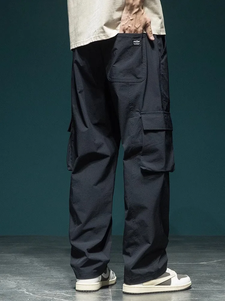 

plus Size Outdoor Work Pants Men's Loose Casual Straight Leg Long Pants Qui Dry Summer Outdoor Leisure Trousers