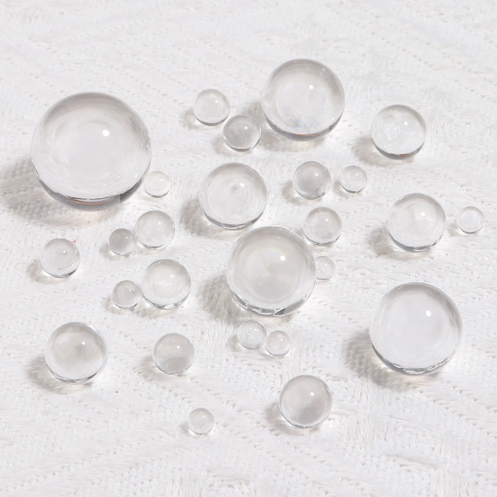 5–500 Stück transparente runde Acrylperlen, imitierte Kristalle, ohne Loch, lose Kugelperlen für Fotografie, Schmuck, Ornament, Heimdekoration – Detail 4