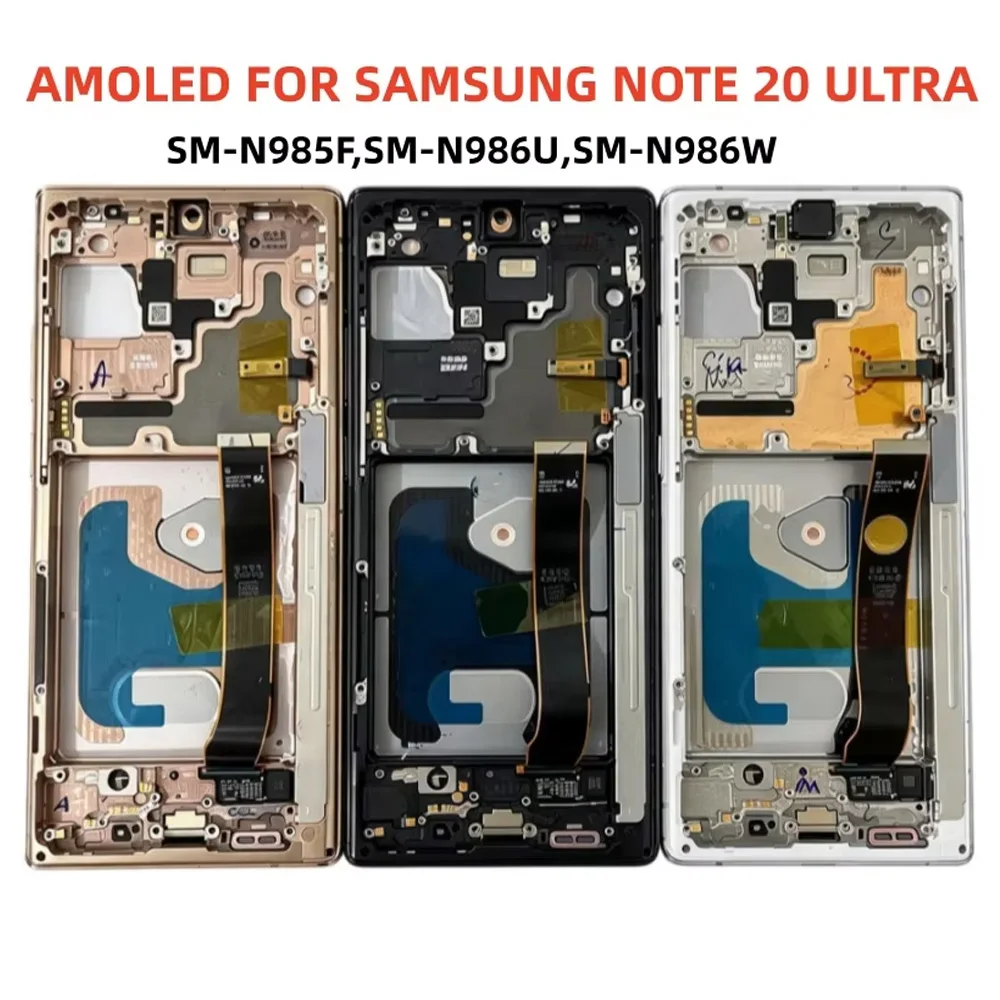 6.78'' OLED For Samsung Galaxy Note 20 Ultra 5G Touch Screen Digitizer Assembly With Frame Cell Phone Display Replacement