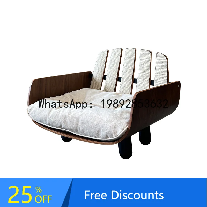 CZ Luxury Natural Solid Wood Cat Sofa Wear-Resistant Non-Shedding Pet Sofa All-Season Universal Sleeping Dog Sofa