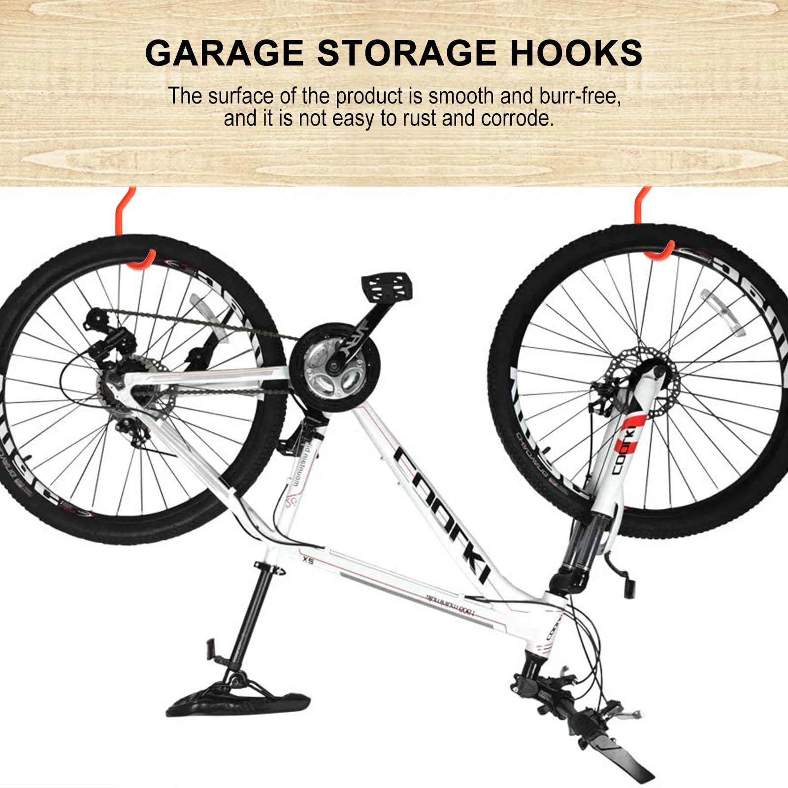 

10Pcs Bicycle Storage Hooks Set Heavy Duty Steel Screw-in Hangers for Wall Ceiling Garage Bike Mount Rack Space Saver
