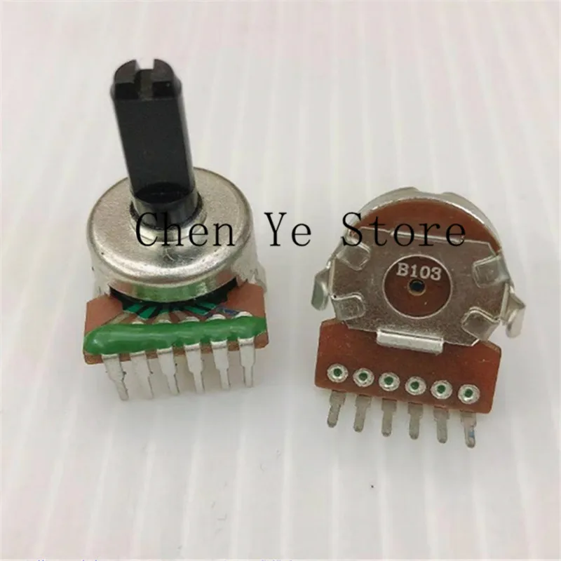 10PCS NEW 161 type vertical potentiometer electronic organ, computer speakervolume regulator 6P 3P B10K D-handle length 15MM