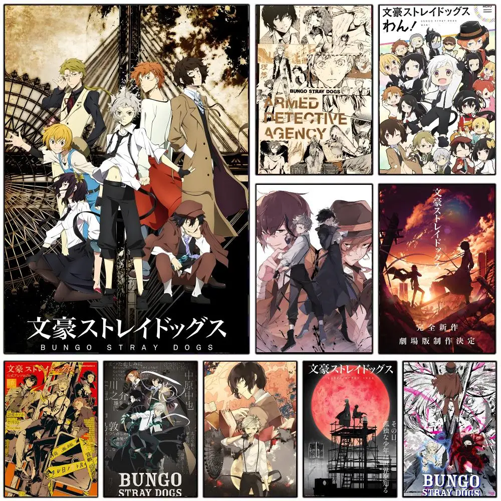 Literary Anime B-Bungo Stray Dogs Poster Wall Art Print Decorative Mural Home Decor Gift Unframed