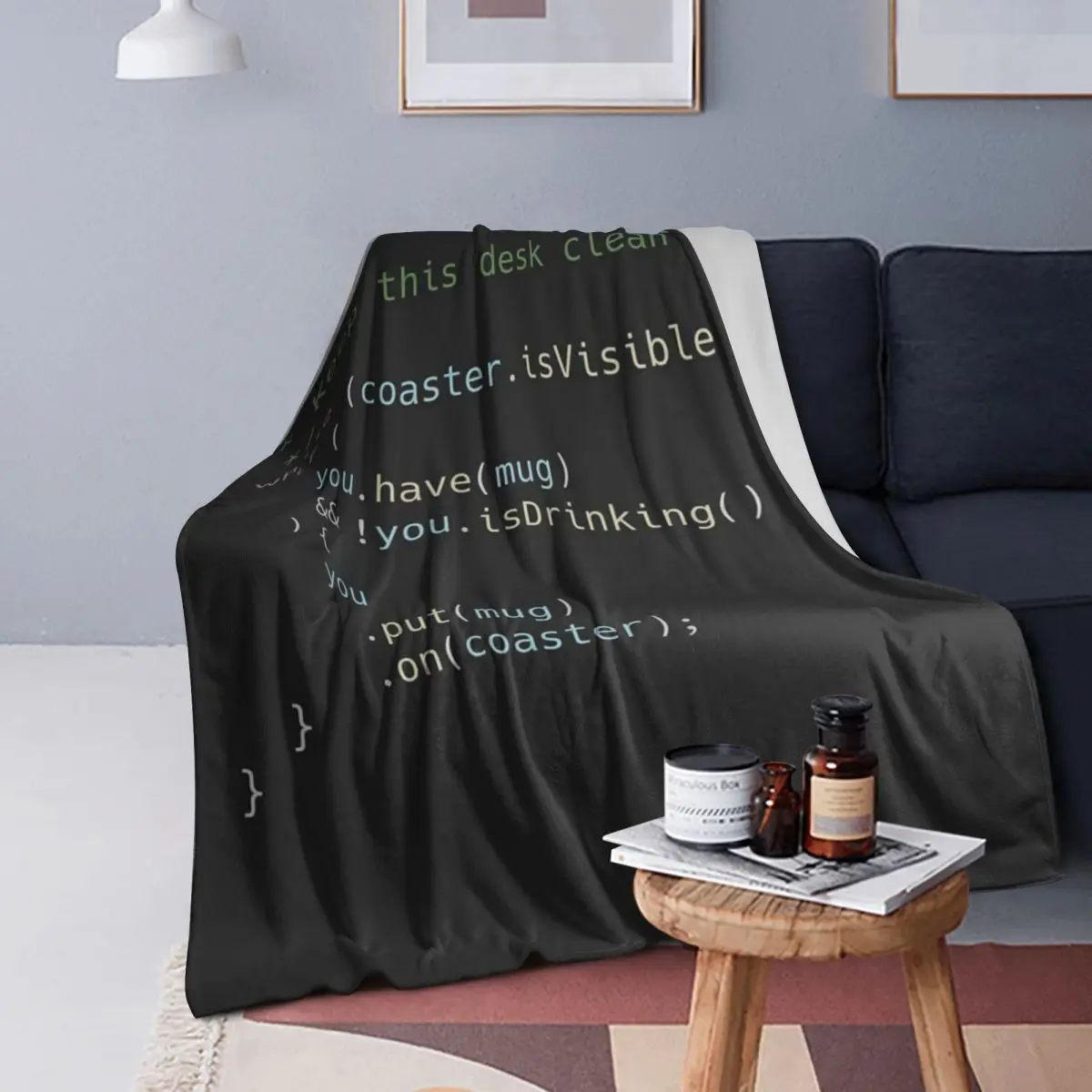 

The Perfect Coaster For Programmers Blanket Soft Flannel Throw Blanket Bedspread for Bed Living room Picnic Travel Home Couch