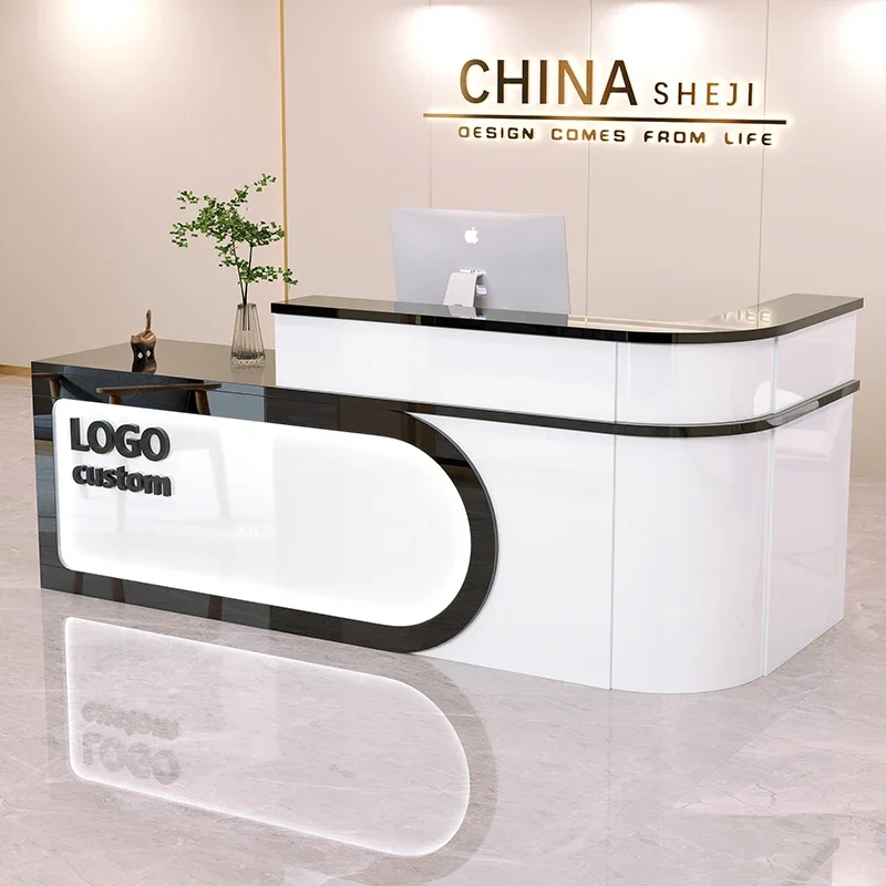 European Simple Desk Table Exquisite Beauty Luxury Storage Reception Desk Modern Fashion Tresen Rezeption Office Furniture