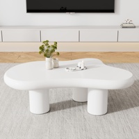 Coffee table in cloud shape, side table for bedroom, 97cm x 67cm x 32cm height, MDF with felt pads, painted surface,creative