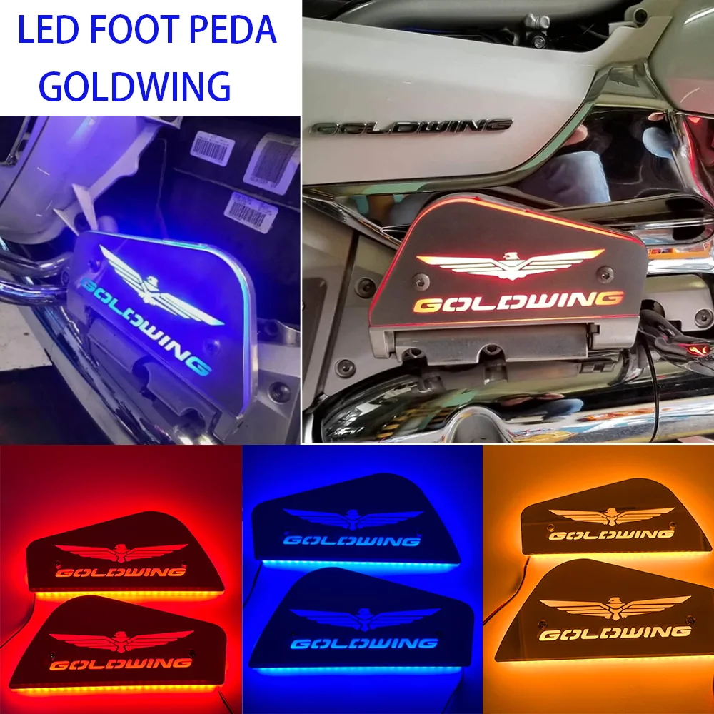 

Motorcycle Passenger Footrests LED Lighting Foot Pedal For Honda Goldwing 1800 GL1800 2001-2017 Lighting Floorboard Covers