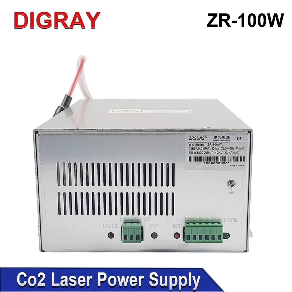 

Лазерный блок питания DIGRAY ZRSUNS-100W для лазерных трубок Co2 мощностью 80W-100W для гравировальных и режущих станков, гарантия 2 года.
