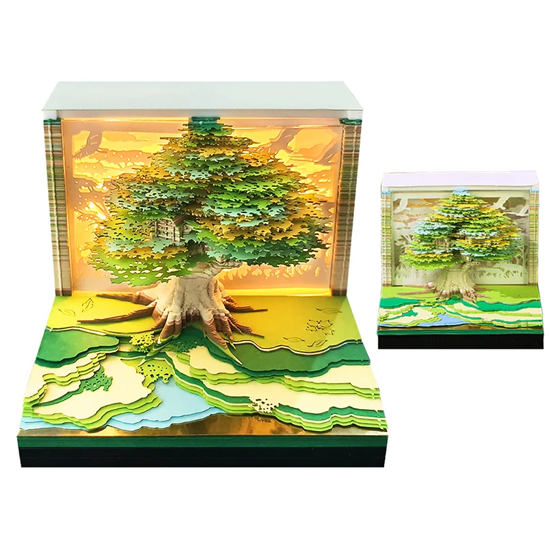 2025 Taiwan Calendar Tree House Paper Sculpture Calendar, Creative Gift, 3D Hollow Convenience Sticker