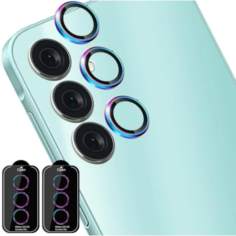 

2 Set for Samsung Galaxy A16 5G Camera Lens Protector, Scratch-Resistant HD Clarity Ultra-Thin 9H Tempered Glass with Aluminum