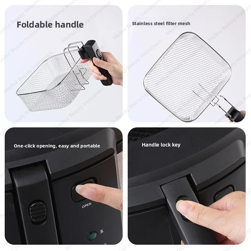 High Power Removable Liner Electric Fryer Home Commercial Chicken Chops French Fries Fryer