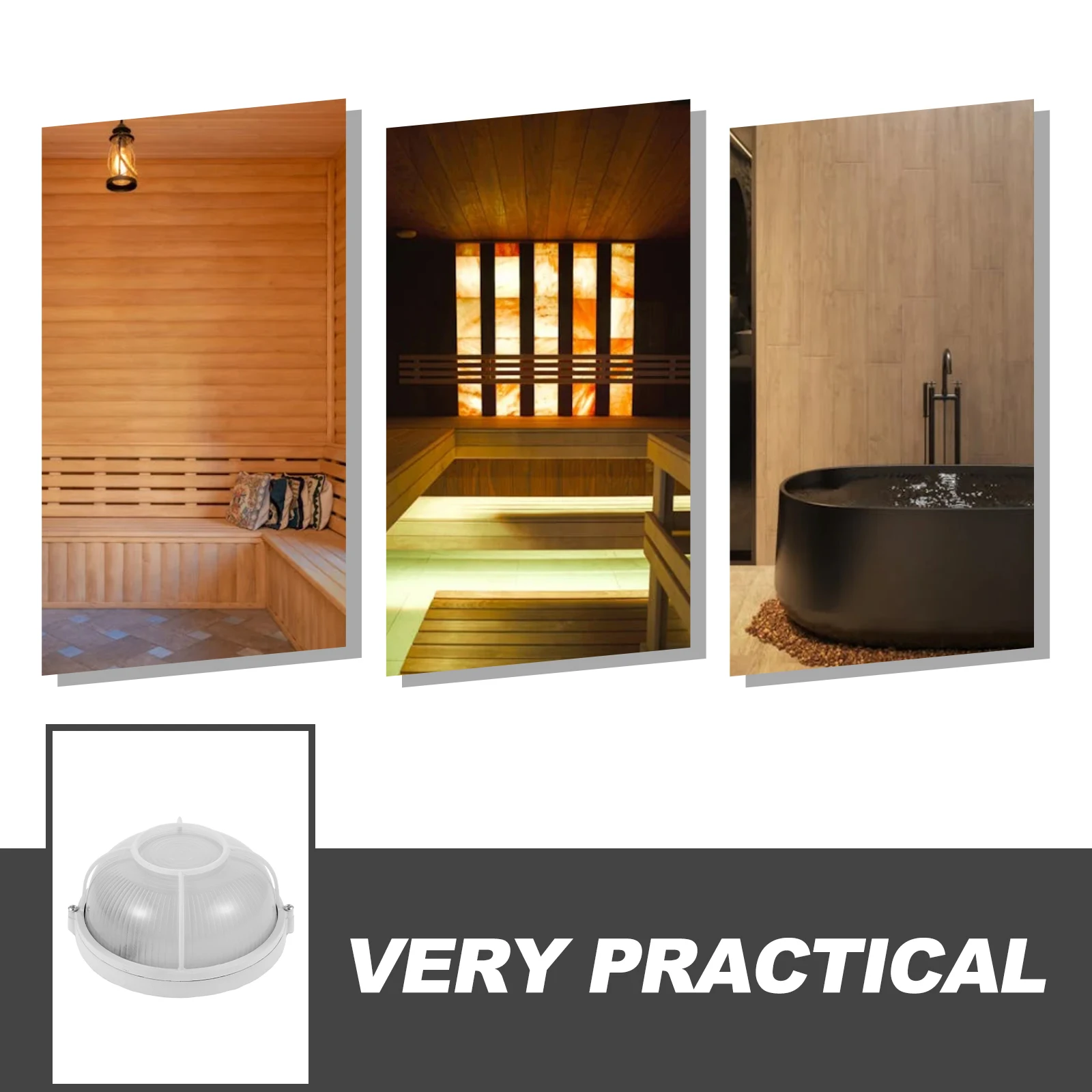 1Set Dustproof Explosionproof Moistureproof Sauna Light Fixture 400Lm 220V E27 Lamp Holder Glass Die-Cast Aluminum Design