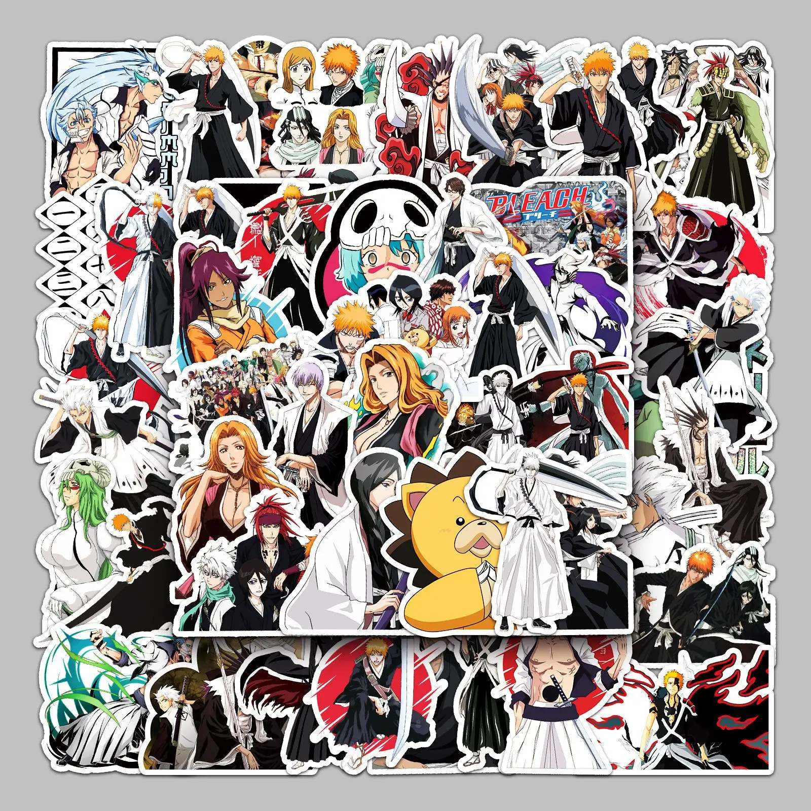 50pcs Exciting Blood Battle Day Comics BLEACH Series Sticker Graffiti Suitable For Helmet Desktop Wall Decoration DIY Stickers