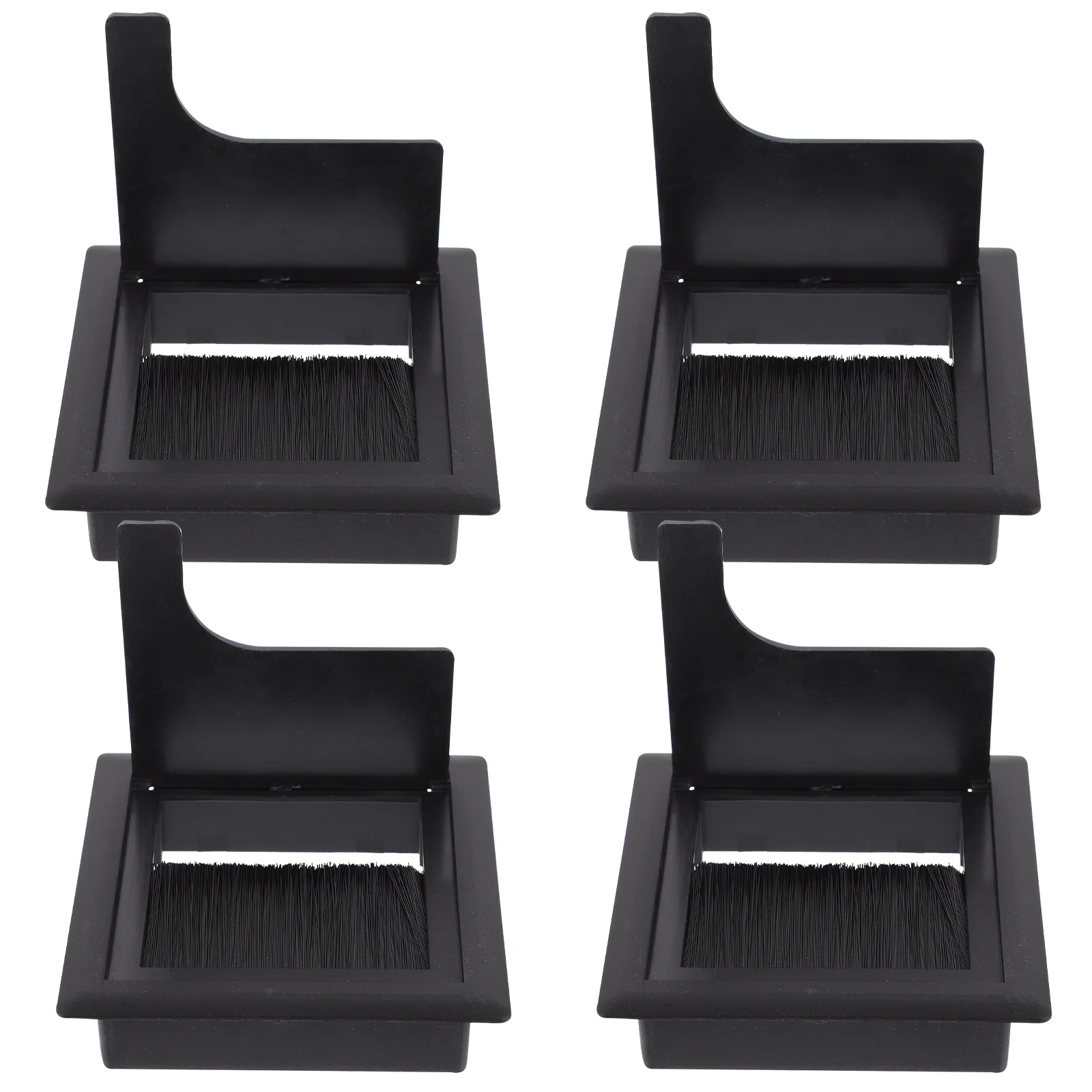Cubiertas de agujeros para cables de escritorio, organizador de cables a prueba de polvo con diseño de cepillo duradero ABS para decoración del hogar, mesa de ordenador de oficina, 4 Uds.