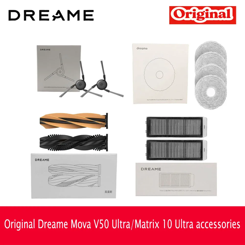Originele Dreame Mova V50 Ultra / Matrix 10 Ultra accessoires robotstofzuiger hoofd-/zijborstel, filter, mop, stofzak optioneel