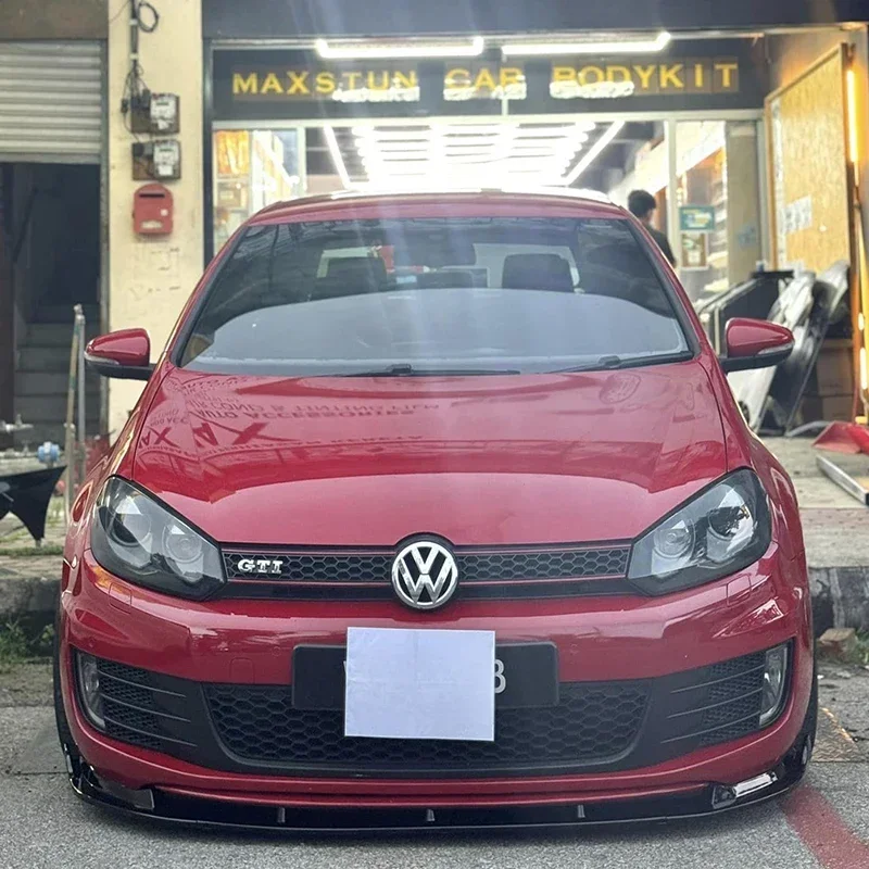 Maxton 스타일 자동차 앞 범퍼 립 스포일러 VW 골프 MK6 GTI 골프 MK6 GTI 2009-2013 앞 부츠 범퍼 턱 보호대 스포일러 썸네일 3