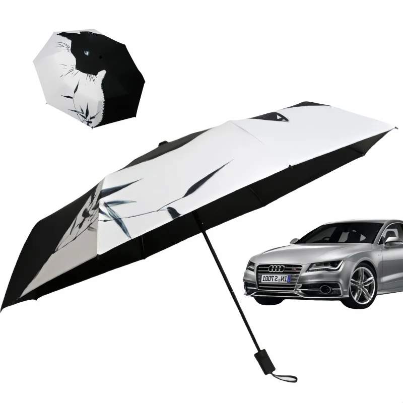 

Black Cat Business Folding Automatic Umbrella Sunscreen Car Specific Ins Windproof Rain And Sun Dual Use Umbrella