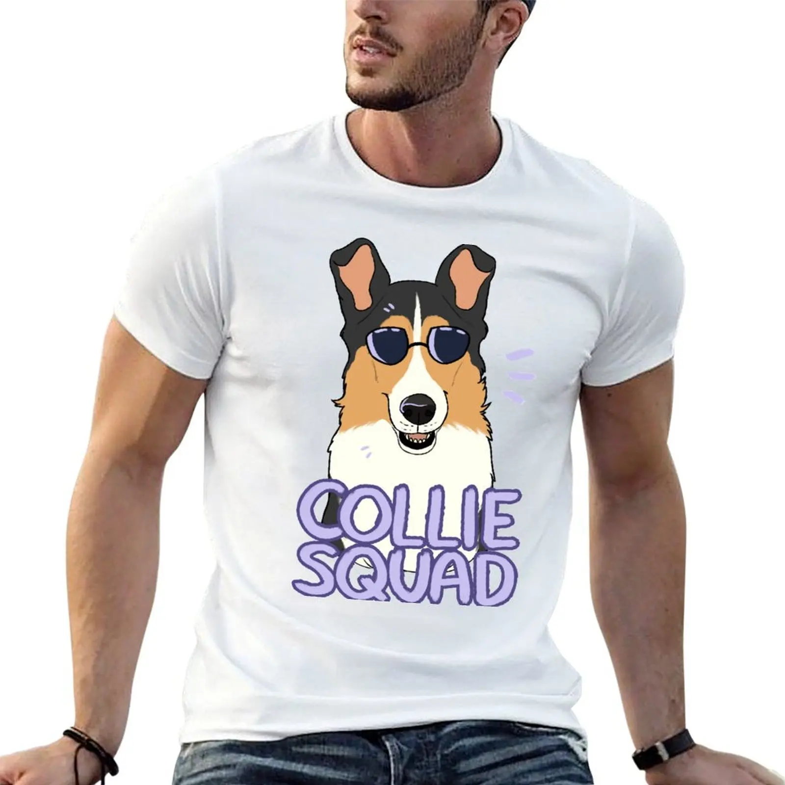 COLLIE SQUAD (smooth + black) T-Shirt Plus Size Simple Casual Top