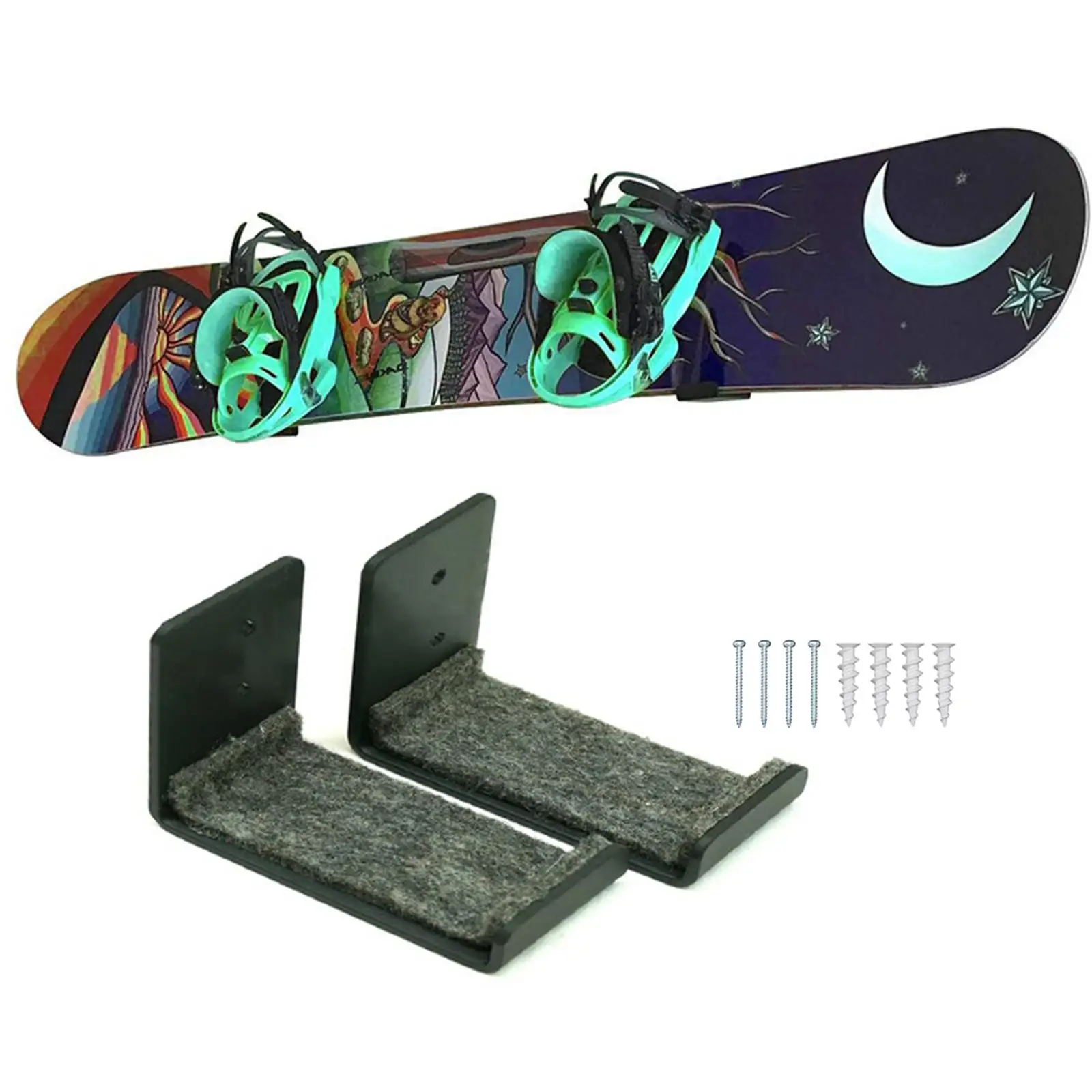 Wall Rack for Surfboard and Snowboard Display Strong Metal Hook Rack for Home Indoor Decor