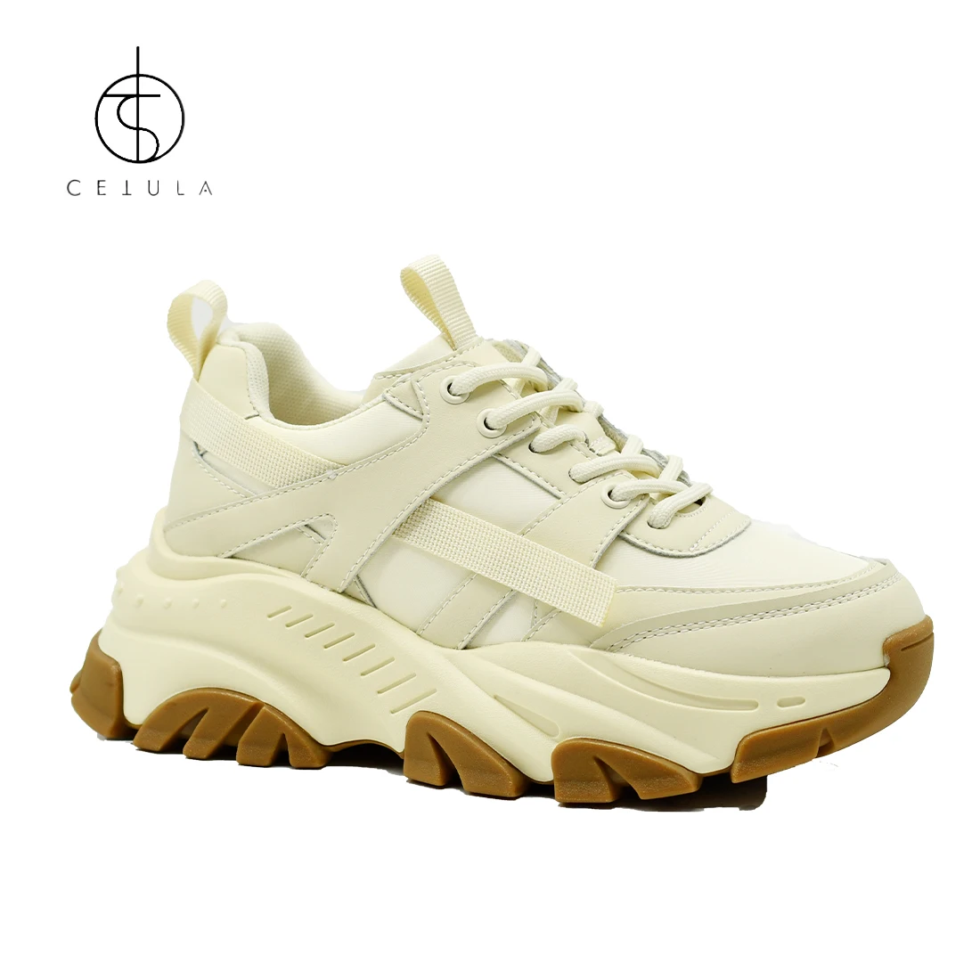 Cetula 2021 New Degisn Chunky Four Season  Sneaker Daddy Platform Lace-Up Casual Shoes