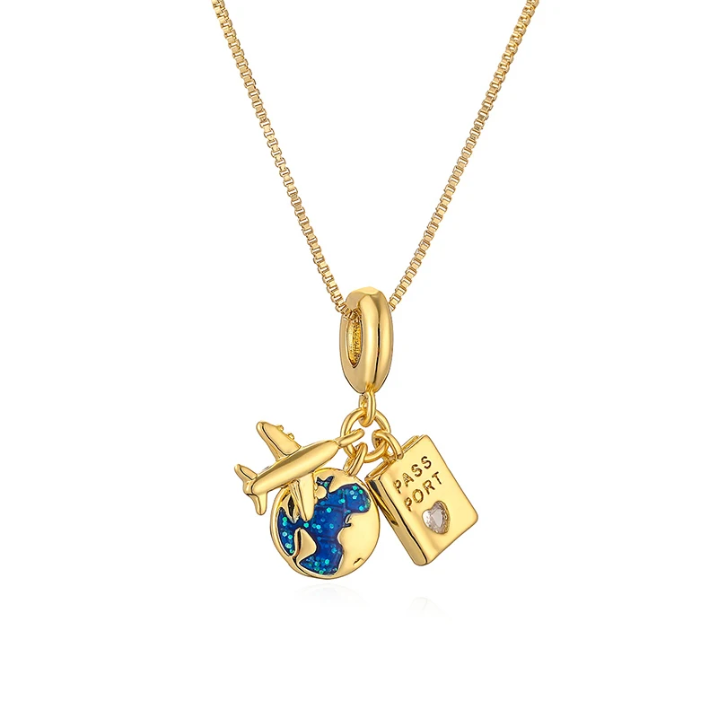 GANPUP Stilvolle Kreative Flugzeug-Pass-Kamera Anhänger Halskette für Damen und Herren, Modische Schlüsselbeinkette, Choker Schmuck Geschenk – Detail 7