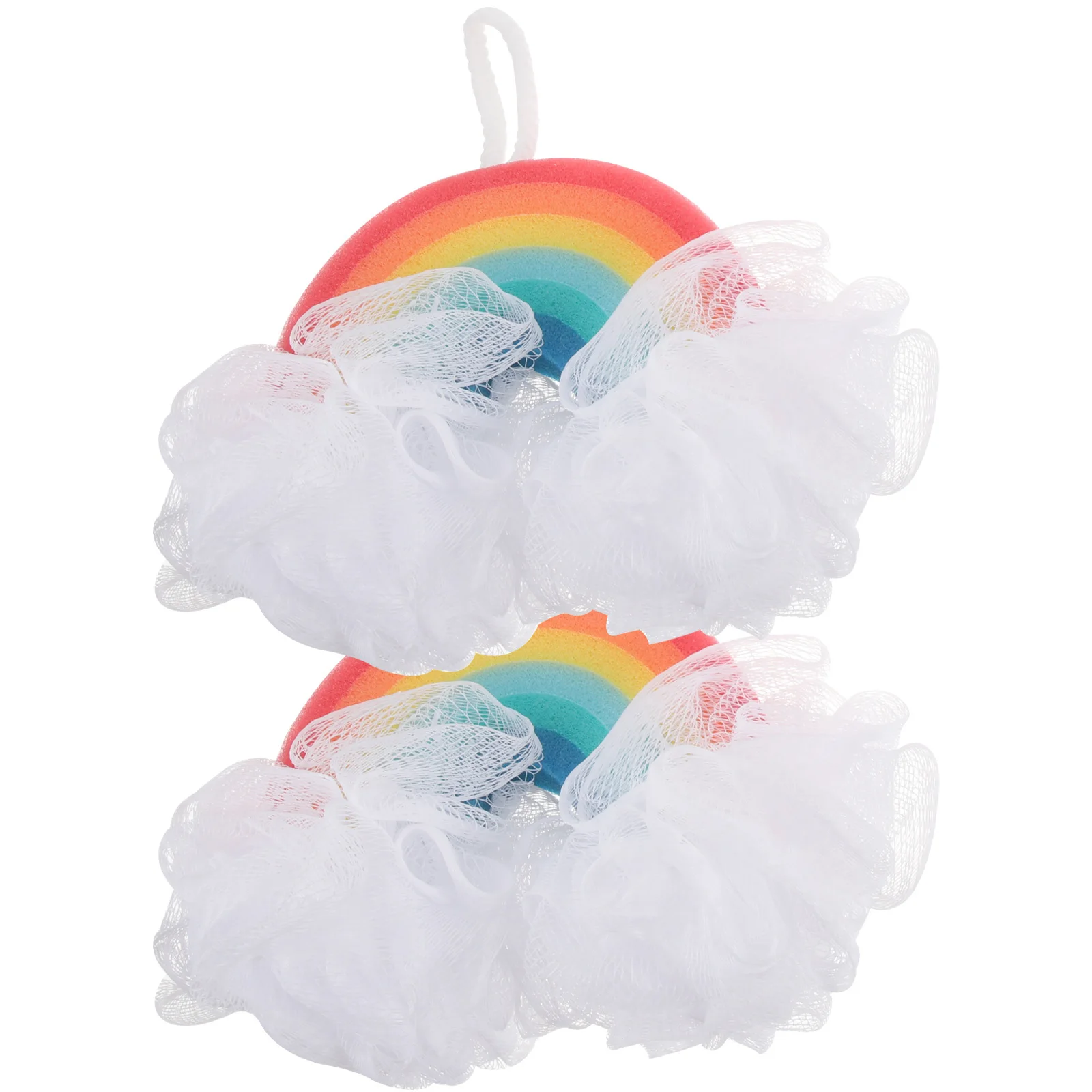 2 قطعة الاطفال حمام الإسفنج قوس قزح التقشير دش الإسفنج لينة الجسم الغسيل للأطفال الاستحمام متعة أدوات الاستحمام الإسفنج #6