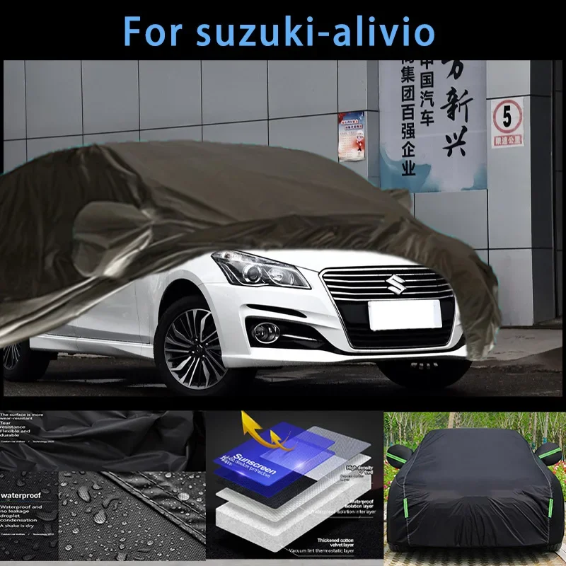 

For suzuki-alivio Outdoor Protection Full Car Covers Snow Cover Sunshade Waterproof Dustproof Exterior Car accessories