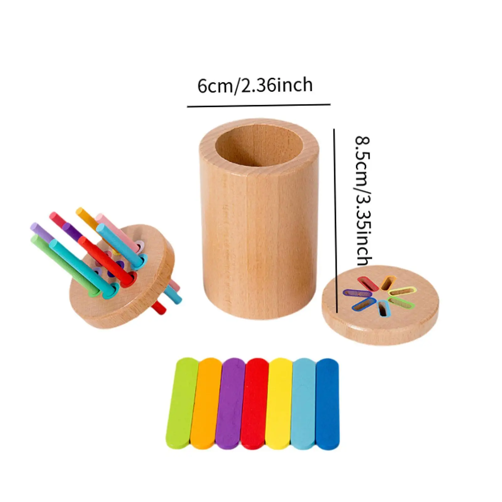 Copo de classificação de cores para crianças, caixa de classificação de madeira, brinquedo de coordenação, brinquedo educacional para crianças de 2 a 5 anos