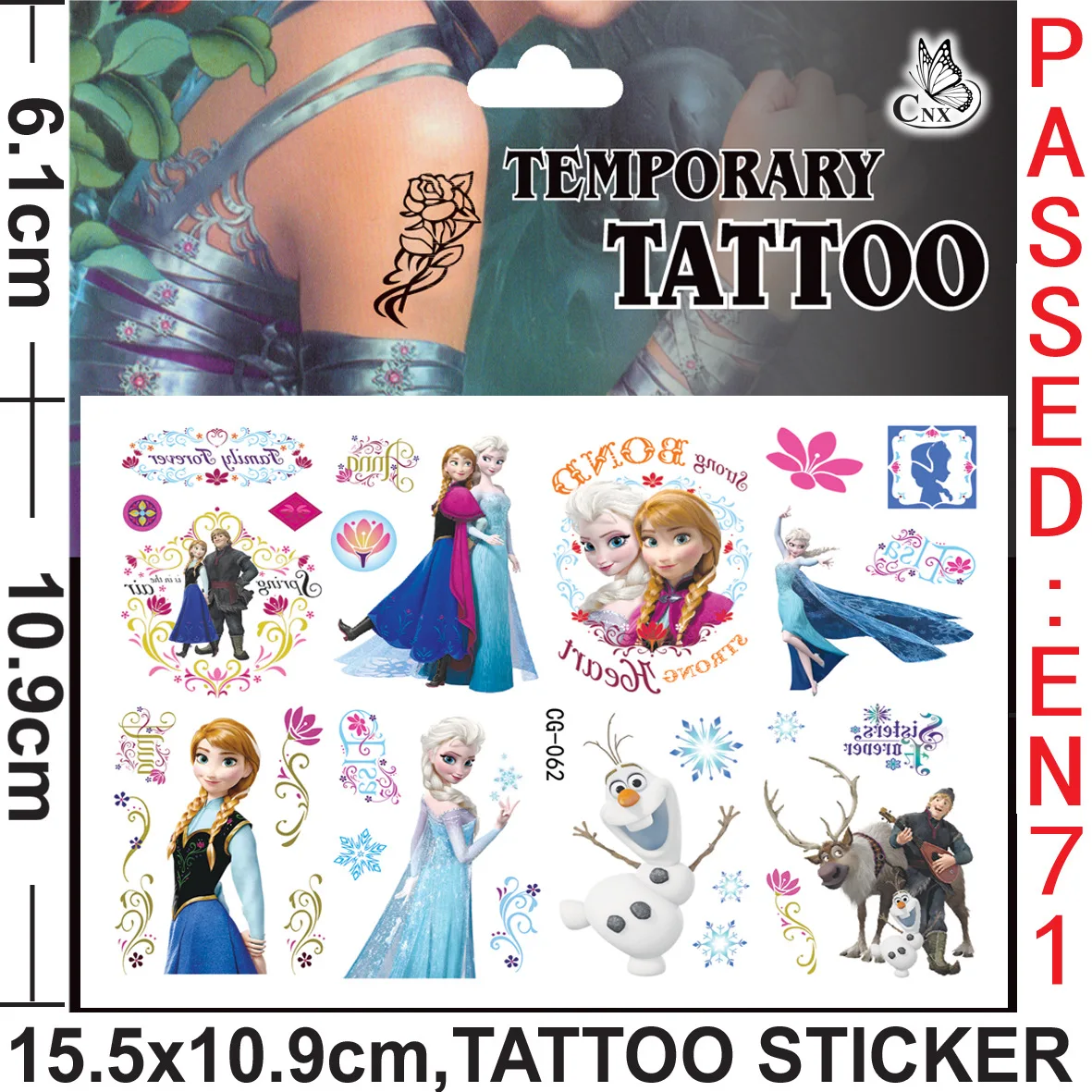 HOT Selling Frozen Tattoo Sticker Notebook Sticker Children\'s Toy Sticker Disposable Sticker Pack Laptop Stickers Disney toy