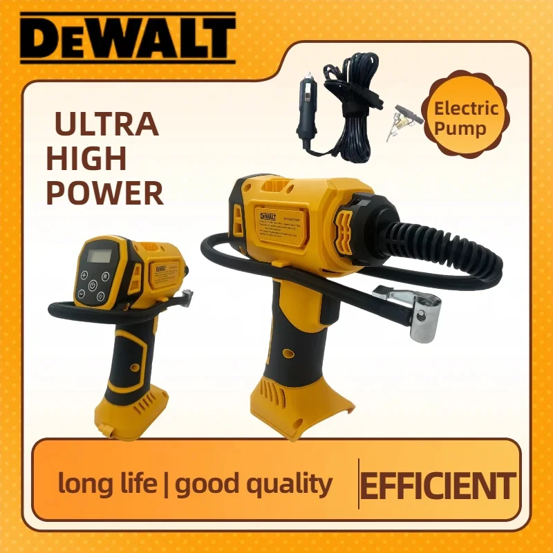 

Dewalt Air Compressor Automatic Tire Inflator Cordless Rechargeable Handheld Electric Pump with Digital Pressure Gauge for Car