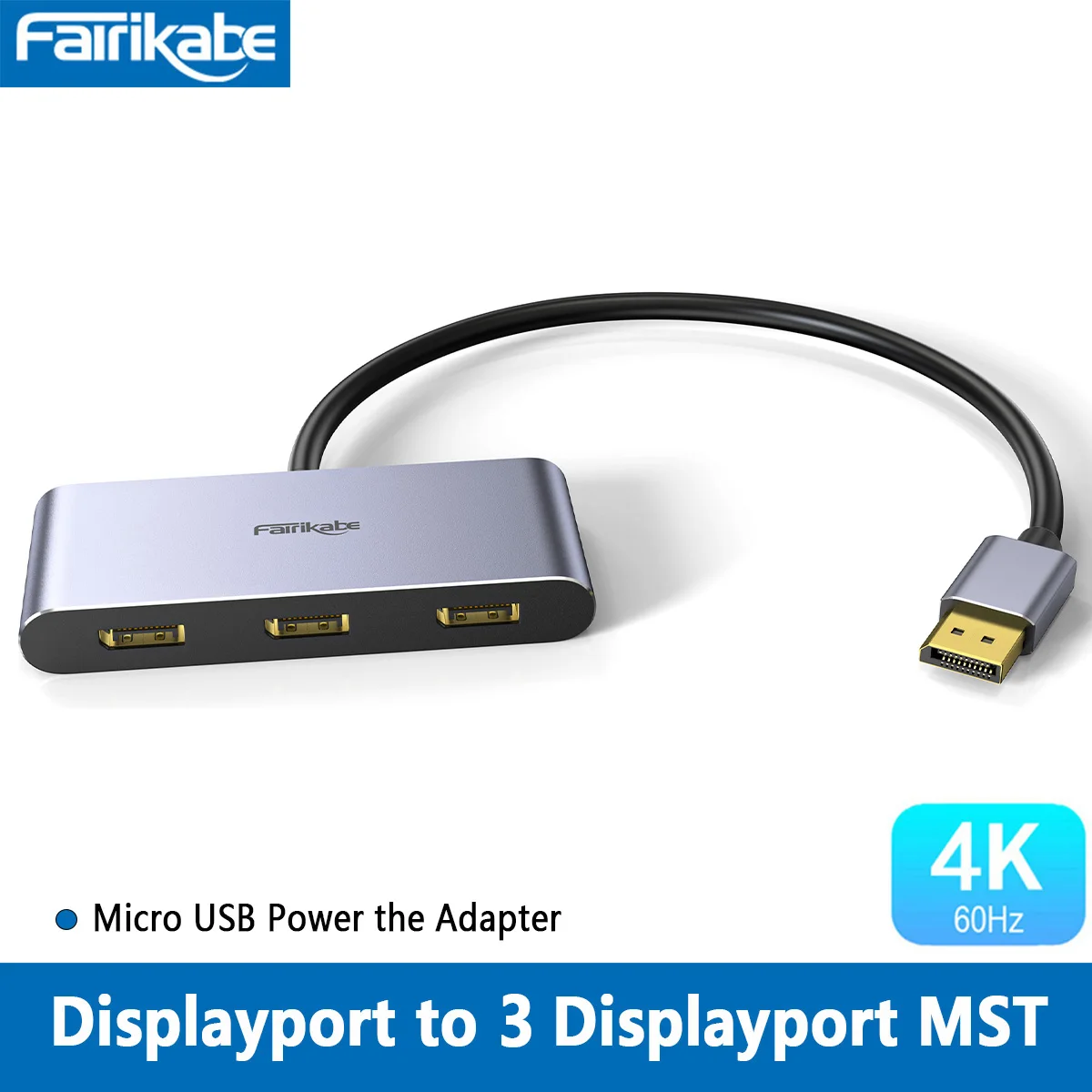 8K DP Splitter to 3DisplayPort MST Hub DP Distributor MultiStream Display DP Splitter Adapter for GraphicCard Laptop Monitor TV