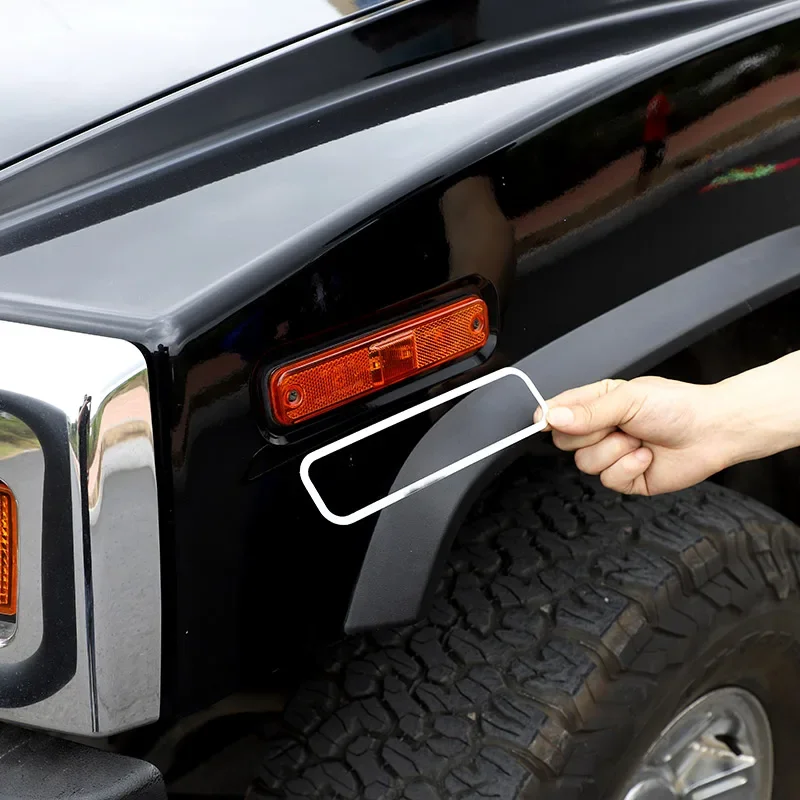 

For Hummer H2 2003-2009 Car Styling Stainless Steel Silver Car Side Turn Signal Side Markers Frame Stickers Car Accessories