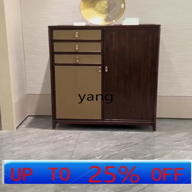 

LH new Chinese-style ebony storage shoe cabinet large space dining side solid wood chest modern villa