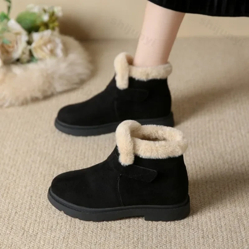 Winter Women's Boots Size 42 Warm Plush Outdoor Snow Boots 2025 Retro Platform Anti Slip Cold Resistant Short Boots Botas Mujer