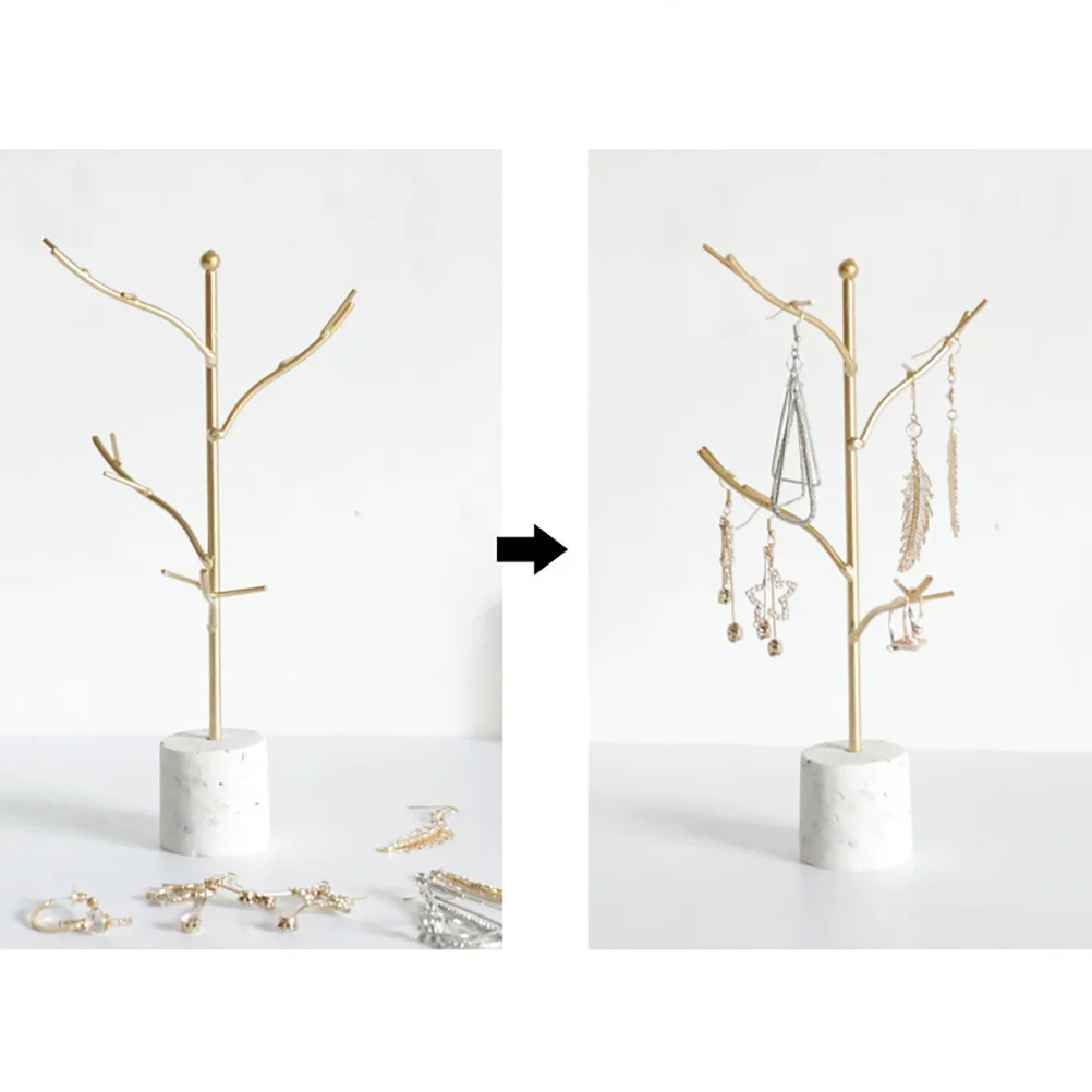 

Jewelry Display Stand Tree Shape Alloy Resin Hanging Organizer For Necklaces Earrings Bracelets Home Decor Gift Jewelry Holder