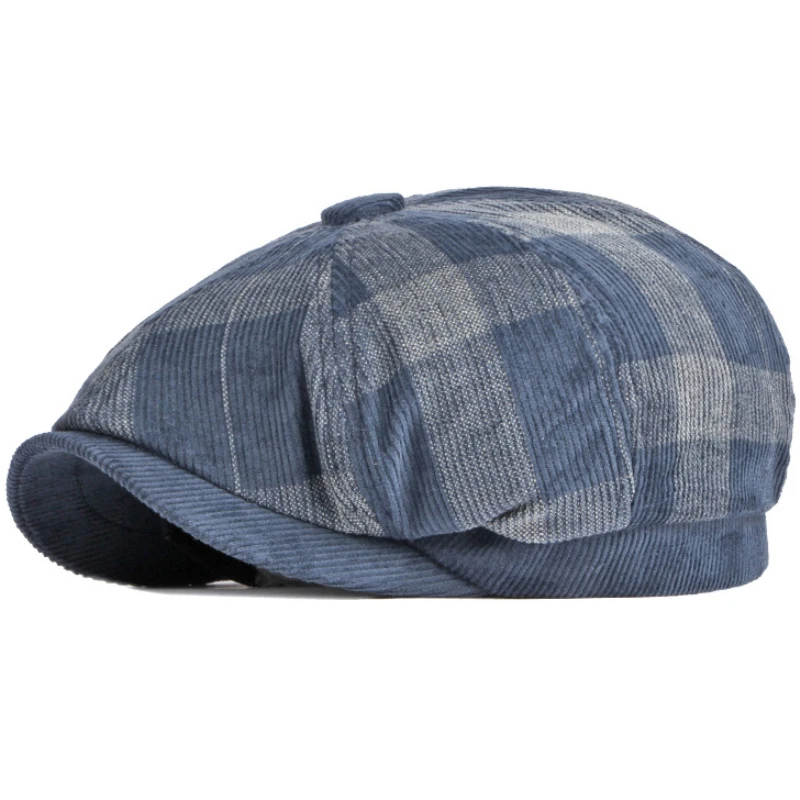 Berets Spring Autumn Men Women Cap Male Female Artist Painter Beret Hat Ivy Flat Beret Cap Plaid Octagonal Newsboy Cap golf hat