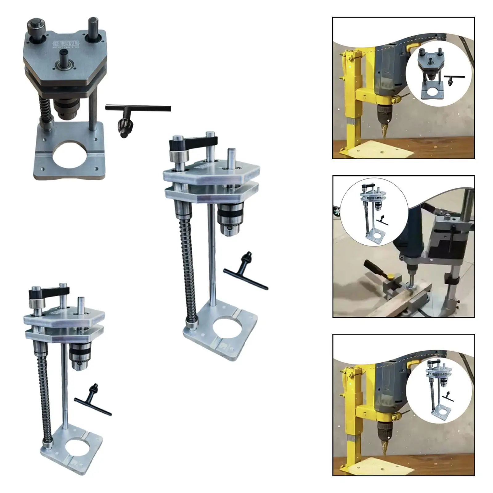 

Drill Stand Holder Durability Practical Vertical Drill Guide Accurate Positioning for Carpenters and Hobbyists