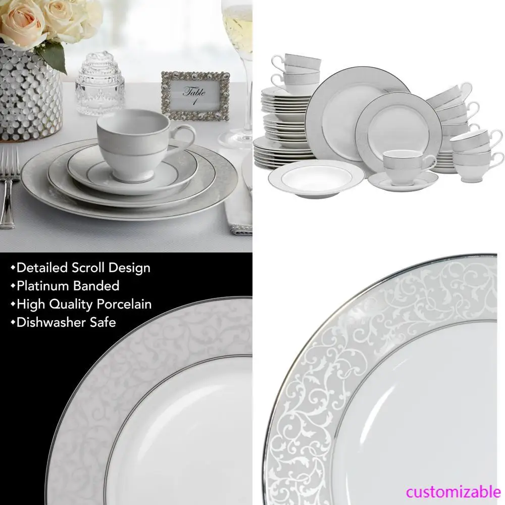 مجموعة أواني طعام ميكاسا بارشمنت مكونة من 40 قطعة: مجموعة مكونة من 8 أشخاص من أطباق البورسلين والأوعية والأكواب بتصميم عصري #1