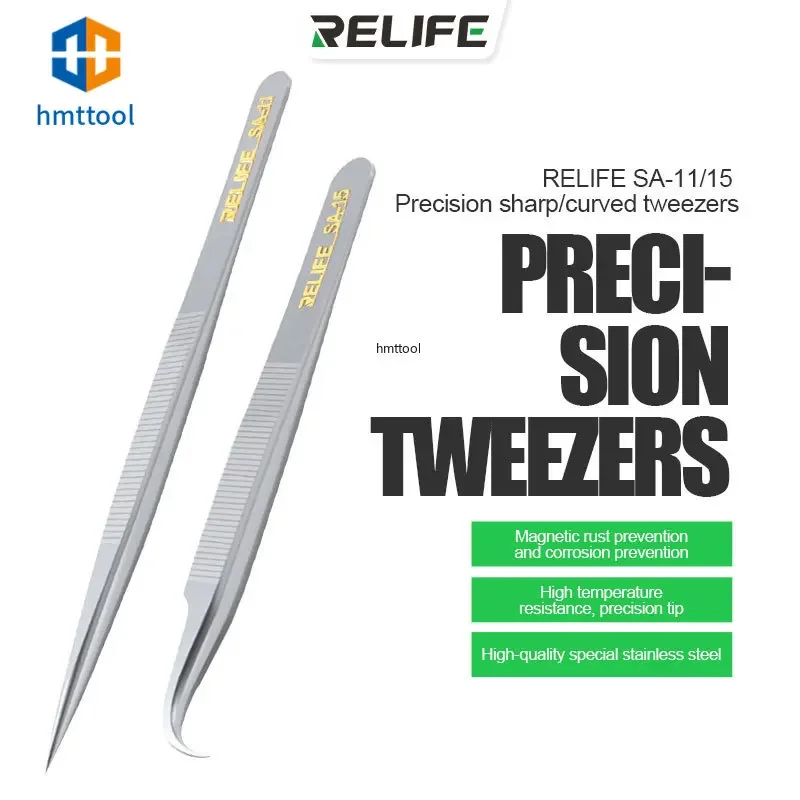 

SUNSHINE SA-11/15 Straight Tweezer Precision Repair Hand Tools for Moblie Phone PC Tweezers for Eyelash Makeup Hand Tools