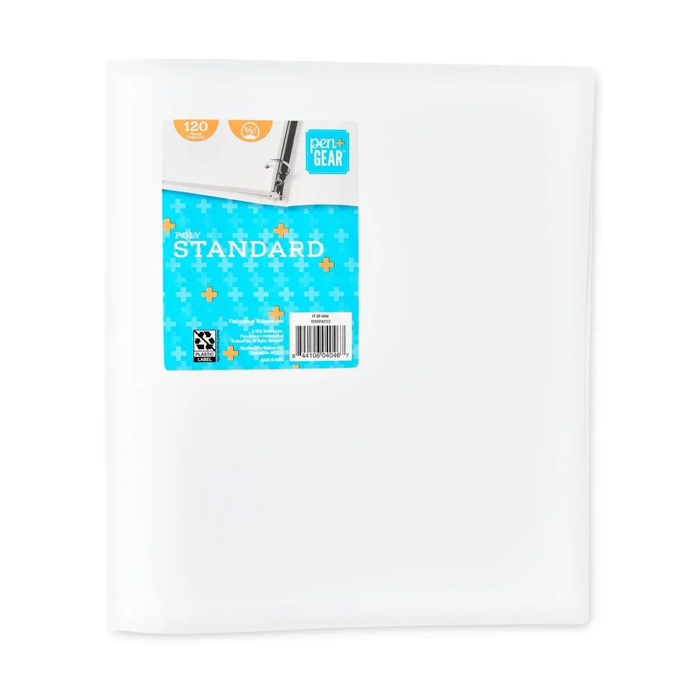 Confezione da 6 raccoglitori ad anelli durevoli in poliestere a 3 anelli, 11 x 11,75 pollici, contiene 175 fogli, documenti perfetti per i compiti, uso scolastico e in ufficio