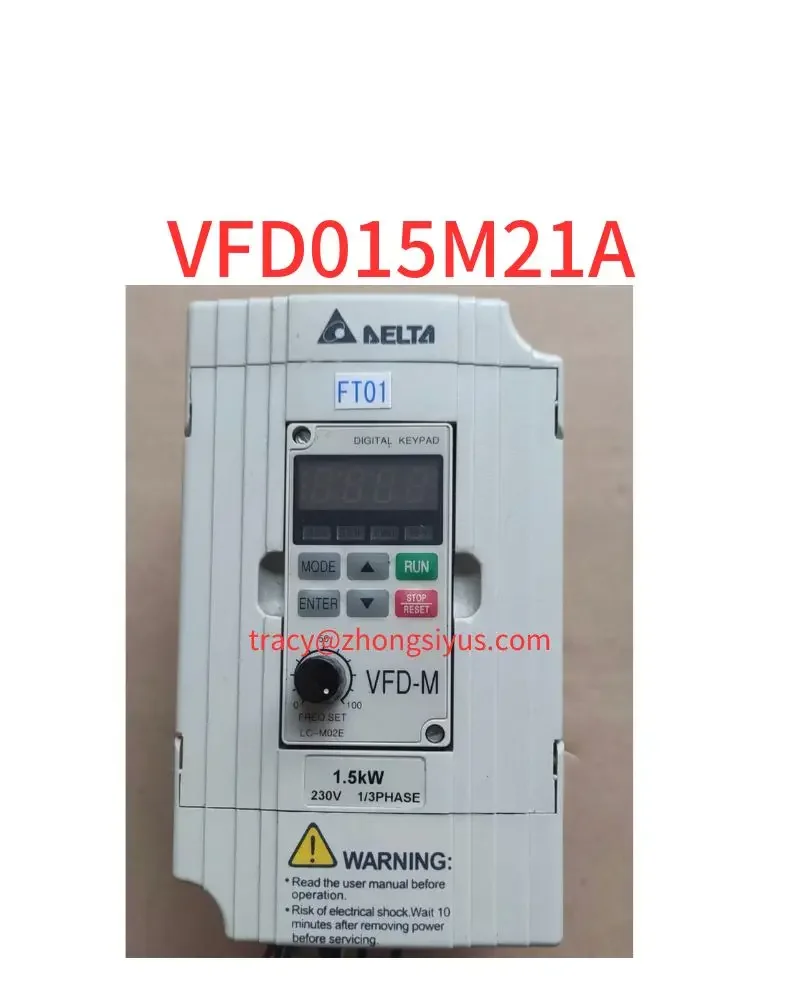 

Used frequency converter VFD015M21A 1.5 kw