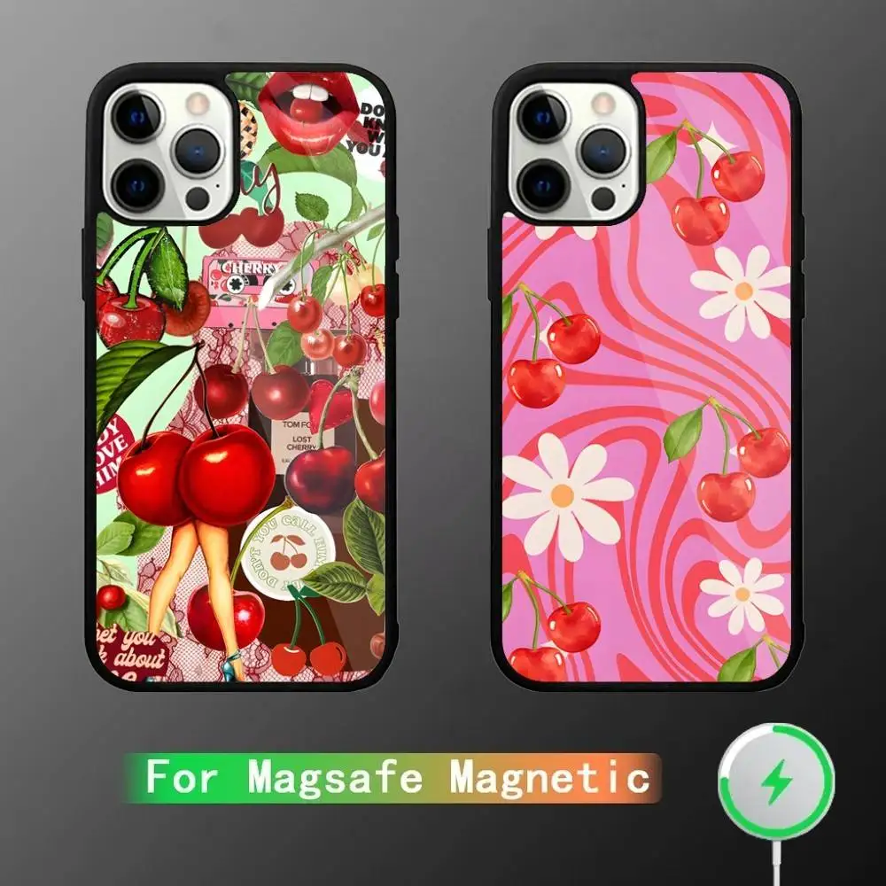 

Sweet Cherry Cute Phone Case For iPhone 16,15,14,13,12,11,Plus,Pro,Max Mini Magsafe Magnetic Wireless Charging