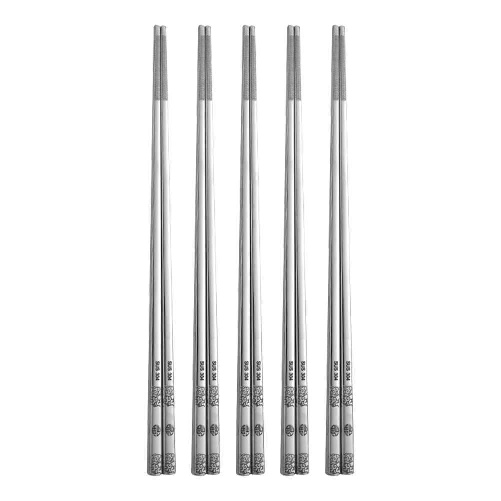 

Reusable Stainless Steel Chopsticks Set Non Slip Lightweight Kitchen Dining Supplies Premium Material Storage