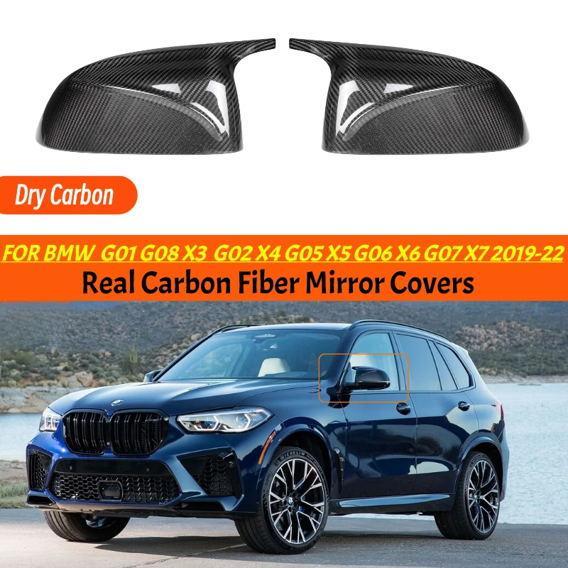 

G05 X5 Dry Carbon Fiber Side Mirror Covers M Look Style Replacement Mirror Caps For BMW G01 G08 X3 G02 X4 G05 X5 G06 X6 G07 X7